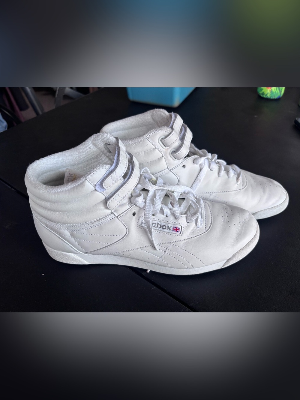 Reebok White High-Top Lace & Strap Sneakers
